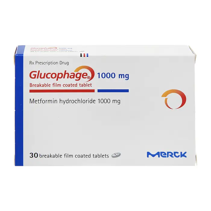 Glucophage 1000mg Merck 3 vỉ x 10 viên - Trị tiểu đường