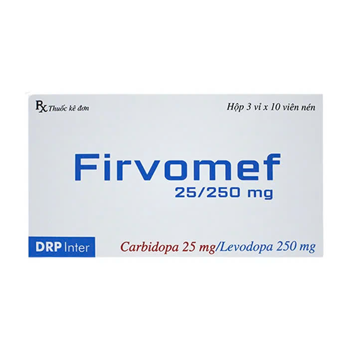 Firvomef 25/250mg (Hộp 3 vỉ x 10 viên) - Điều trị hội chứng và bệnh Parkinson