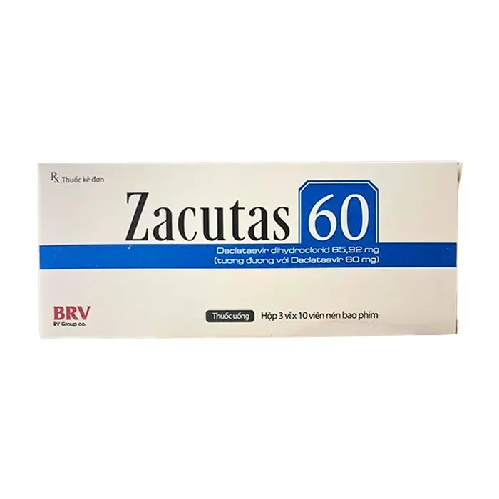 Zacutas 60 (Hộp 3 vỉ x 10 viên) - Điều trị cho những người bị nhiễm virus viêm gan C