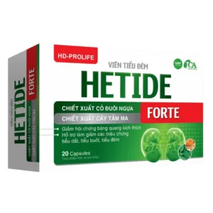 HETIDE FORTE (Hộp 2 vỉ x 10 viên) - Hỗ trợ giảm biểu hiện rối loạn tiểu tiện do hội chứng bàng quang kích thích