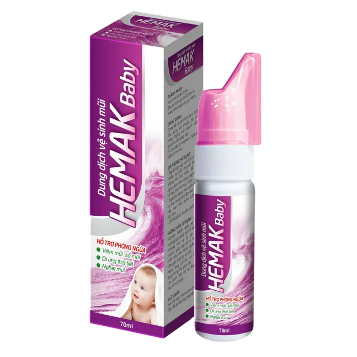 Hemak Baby (Hộp 1 chai 70ml) - Dung dịch vệ sinh mũi
