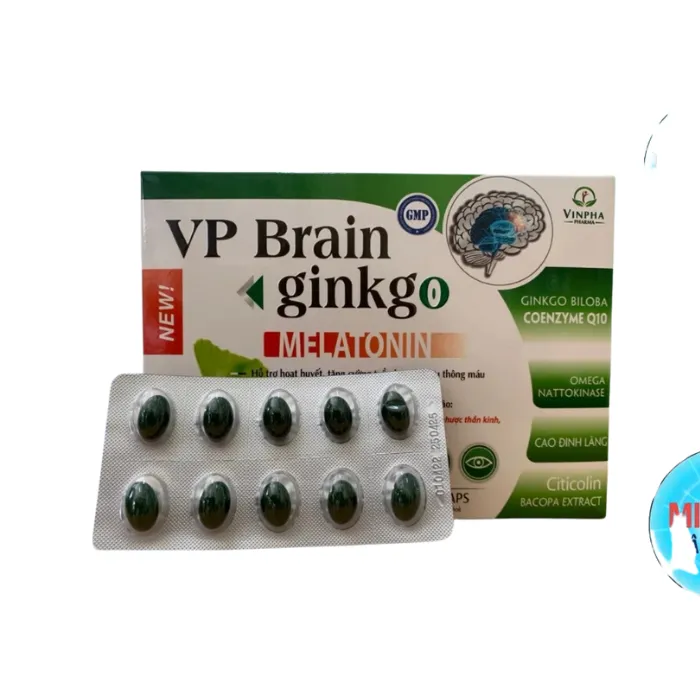VP Brain Ginko (Hộp 100 viên) - Bổ não, sáng mắt, an thần giảm mất ngủ