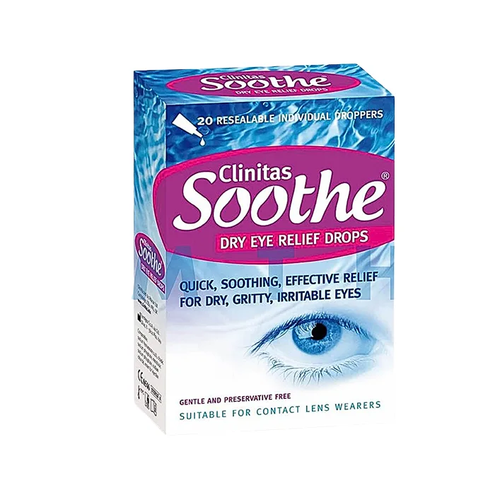Clinitas Soothe (Hộp 20 tép 0.5ml) - Giúp giảm khô mắt, mỏi mắt, mỏi điều tiết, viêm kết giác mạc