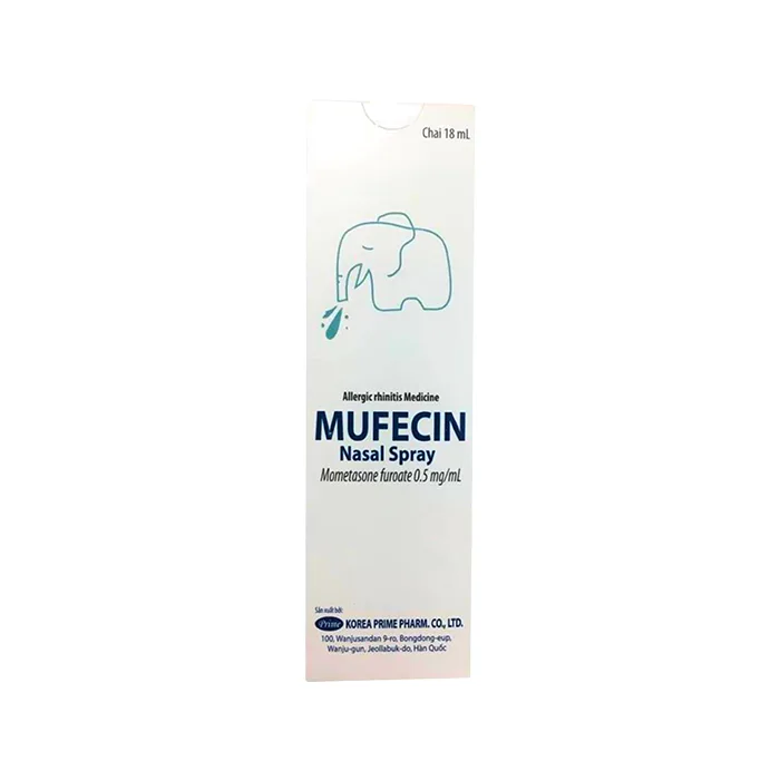 Mufecin Nasal Spray (Hộp 1 chai 18ml) - Điều trị viêm mũi dị ứng theo mùa và quanh năm