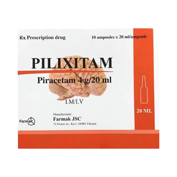 Pilixitam 4g/20ml (Hộp 10 ống 20ml) - Điều trị triệu chứng chóng mặt, thiếu máu cục bộ
