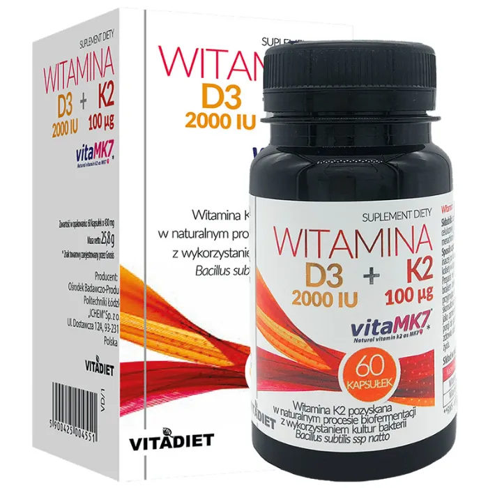 Witamina 100mcg (60 Viên) - Hỗ trợ bổ sung vitamin D3, vitamin K2, hỗ trợ tăng cường hấp thu canxi