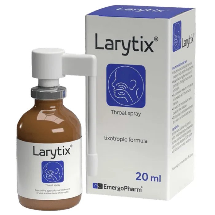 Larytix (Lọ 20 ml) - Hỗ trợ giảm các triệu chứng ở giai đoạn đầu của bệnh cảm lạnh và giống cúm