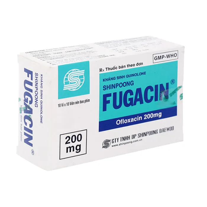 Fugacin 200mg (10 vỉ x 10 viên) - Điều trị nhiễm trùng gây ra bởi các vi khuẩn nhạy cảm