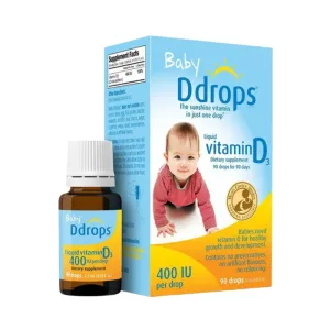 Baby Drops Vitamin D3 Lọ 90 giọt (90 liều/ngày) - Vitamin D3 thuần nhỏ giọt cho trẻ sơ sinh