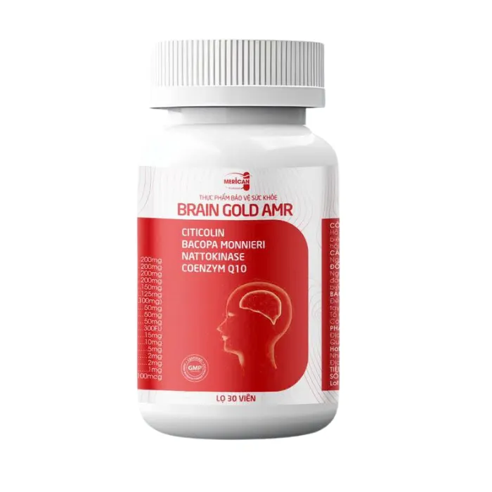 Brain Gold AMR (Hộp 1 lọ 30 viên) - Hỗ trợ tăng cường tuần hoàn máu não, phòng ngừa đột quỵ