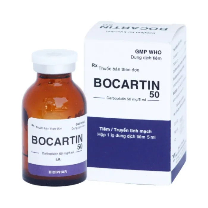 Bocartin 50 Carboplatin 50mg (1 lọ x 5ml) - Điều trị ung thư buồng trứng, ung thư phổi