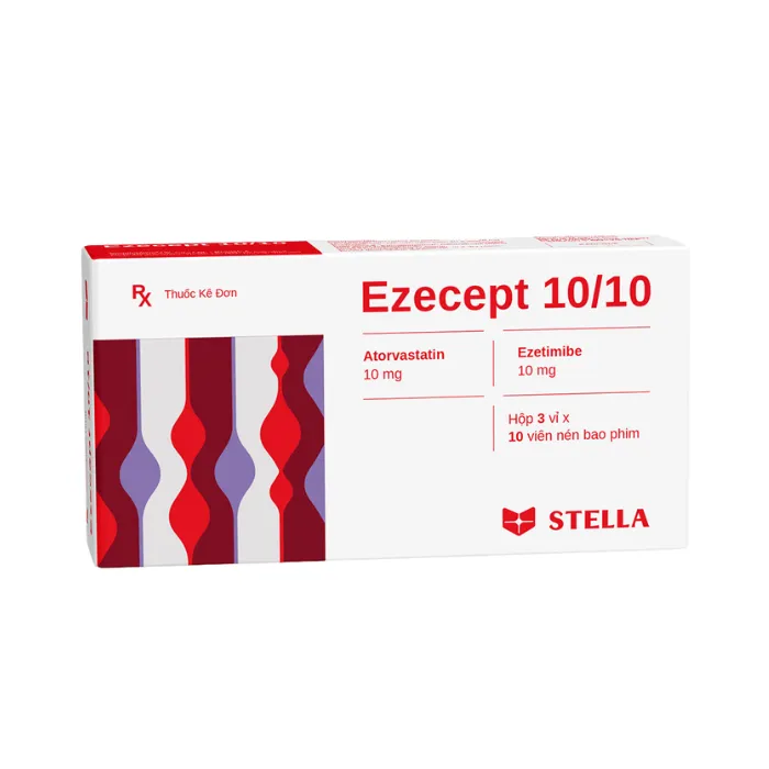 Ezecept 10/10 (Hộp 3 vỉ x 10 viên) - Điều trị tình trạng tăng cholesterol máu