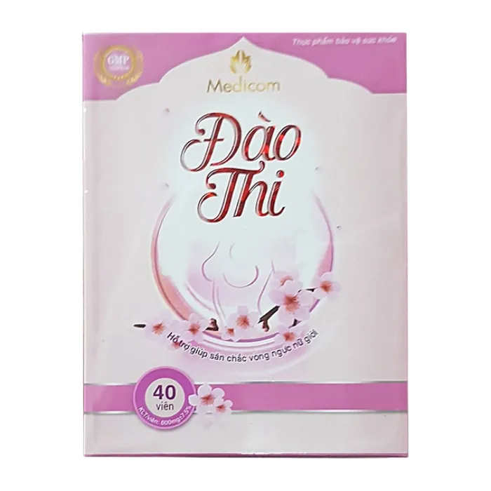 Đào Thi (Hộp 1 lọ 40 viên) - Hỗ trợ làm tăng kích thước vòng một, giúp vòng một trở nên săn chắc