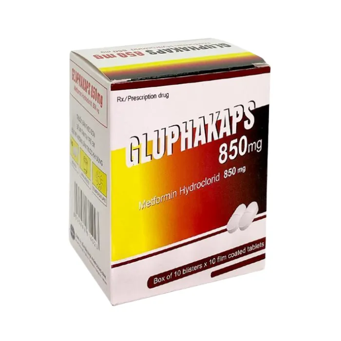 Gluphakaps 850mg (10 vỉ x 10 viên) - Điều trị tiểu đường tuýp 2