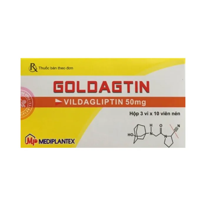 Goldagtin 50mg (Hộp 3 vỉ x 10 viên) - Cải thiện kiểm soát đường huyết