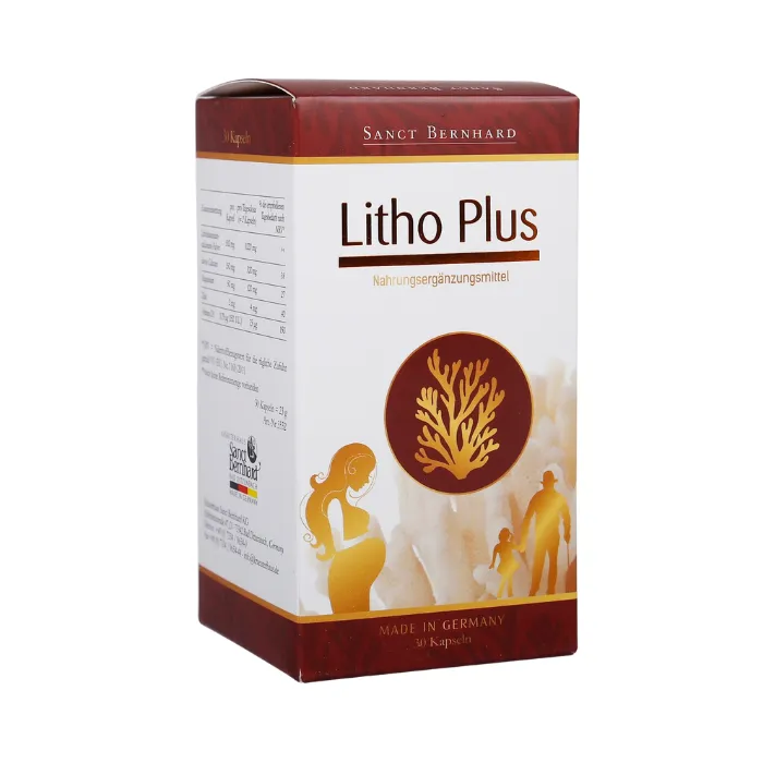 Litho plus (Hộp 60 viên) - Bổ sung canxi tảo biển đỏ hỗ trợ giảm nguy cơ thiếu Canxi