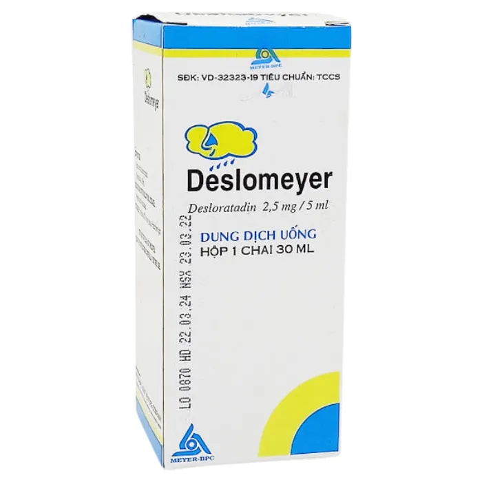 Deslomeyer 2,5mg/5ml (Hộp 1 chai 30ml) - Điều trị viêm mũi dị ứng với triệu chứng hắt hơi, sổ mũi