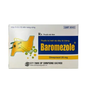 Baromezole 20 mg (3 vỉ x 10 viên) - Ðiều trị dự phòng tái phát loét dạ dày, loét tá tràng, viêm thực quản trào ngược