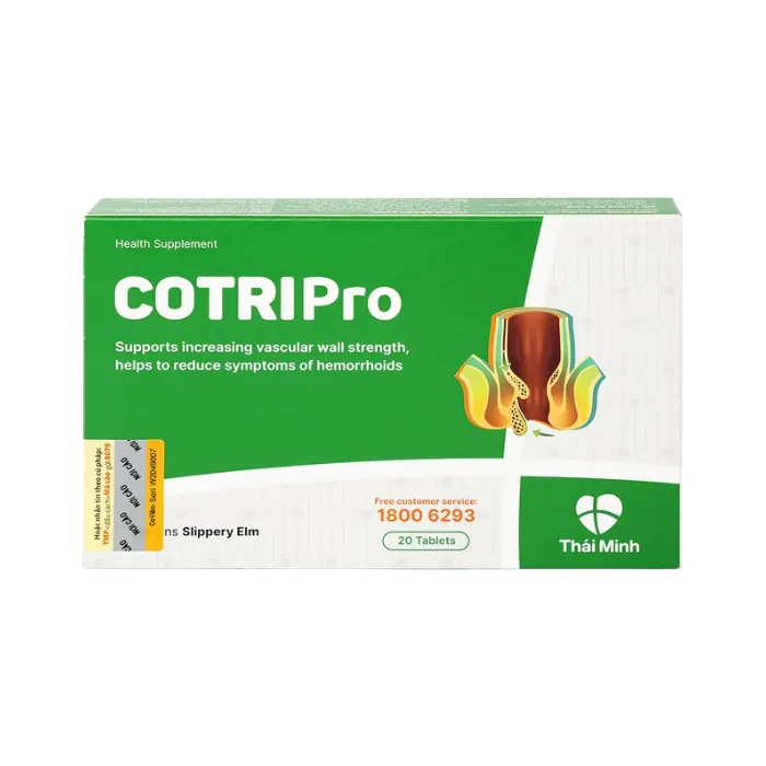 Cotripro Thái Minh (2 vỉ x 10 viên) - Hỗ trợ tăng sức bền thành mạch, giảm triệu chứng của trĩ