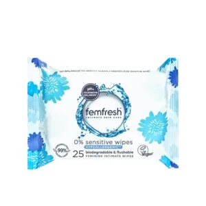 Femfresh Intimate Skincare 0% Sensitive (gói 25 miếng) - Khăn ướt vệ sinh vùng kín cho da nhạy cảm