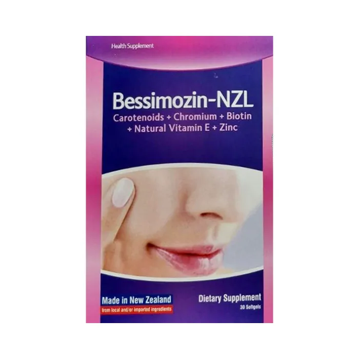Bessimozin-NZL (1 hộp x 30 viên) - Hỗ trợ giảm tiết bã nhờn trên da, giúp chống oxy hóa