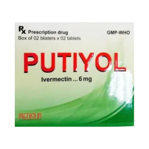 Putiyol 6mg (Hộp 2 vỉ x 2 viên) - Điều trị nhiễm giun chỉ