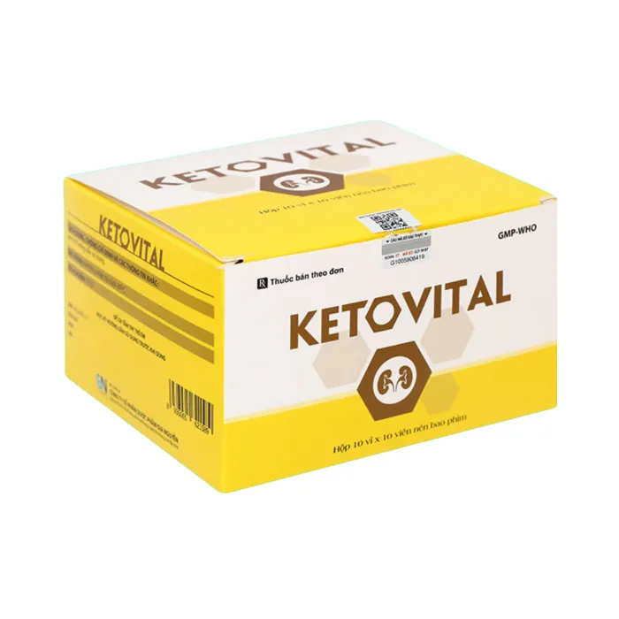 Ketovital (10 vỉ x 10 viên) - Phòng ngừa và điều trị bệnh suy thận mạn