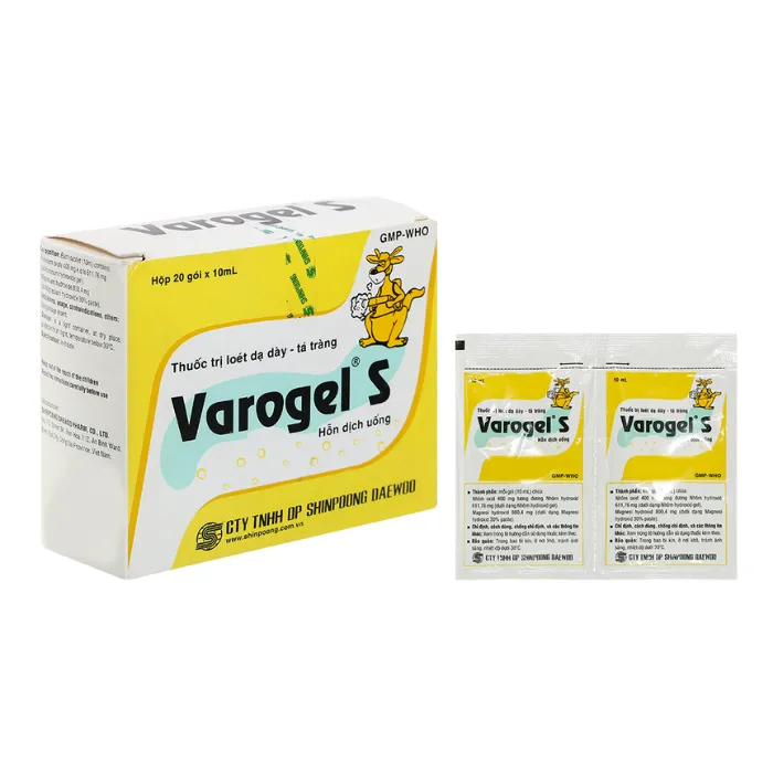 Varogel (20 gói x 10ml) - Điều trị viêm loét dạ dày, tá tràng