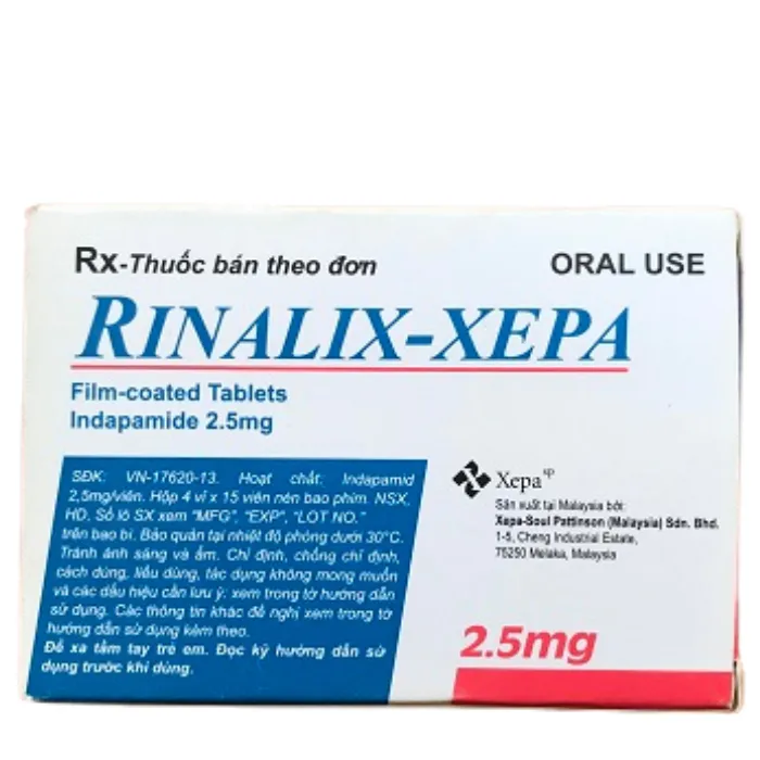 Rinalix-Xepa (Hộp 4 vỉ x 15 viên) - Điều trị bệnh tăng huyết áp
