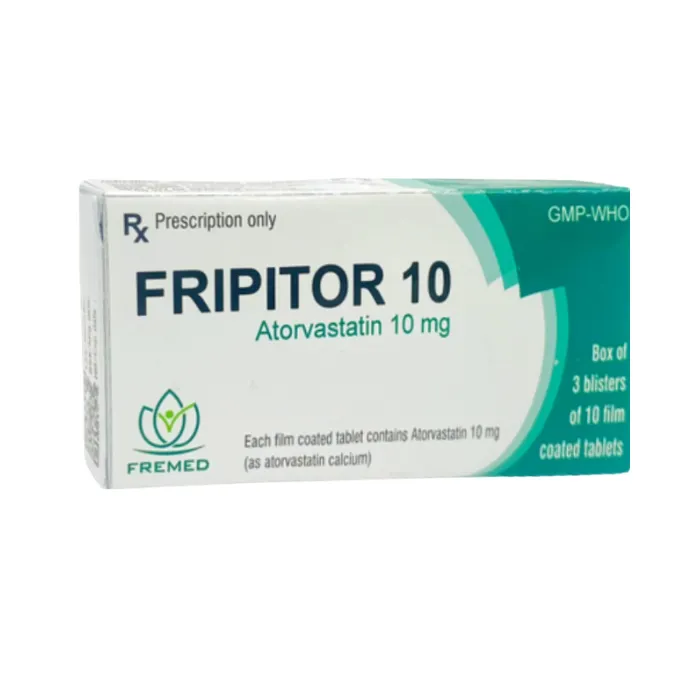 FRIPITOR 10 (Hộp 3 vỉ x 10 viên) - Điều trị tăng cholesterol toàn phần
