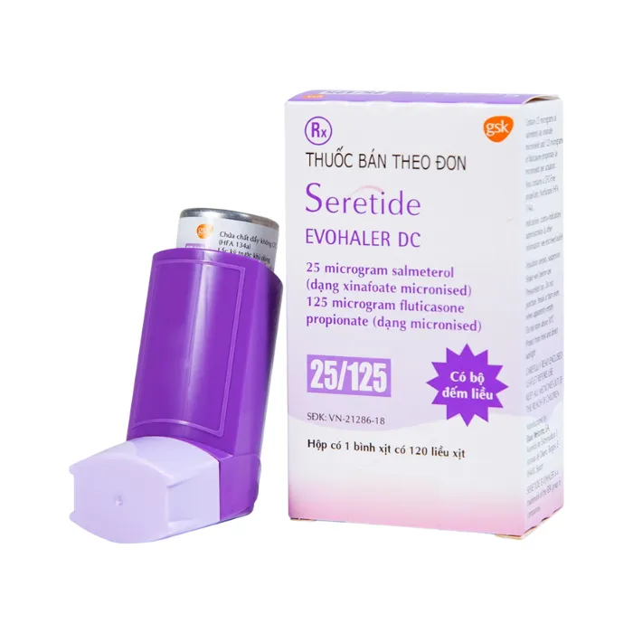 Seretide Evohaler DC 25/125 (120 liều) - Điều trị hen phế quản, tắc nghẽn phổi mạn tính