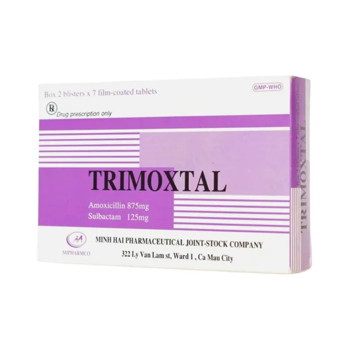 Trimoxtal Minh Hải (2 vỉ x 7 viên) - Điều trị nhiễm trùng vùng miệng, đường hô hấp