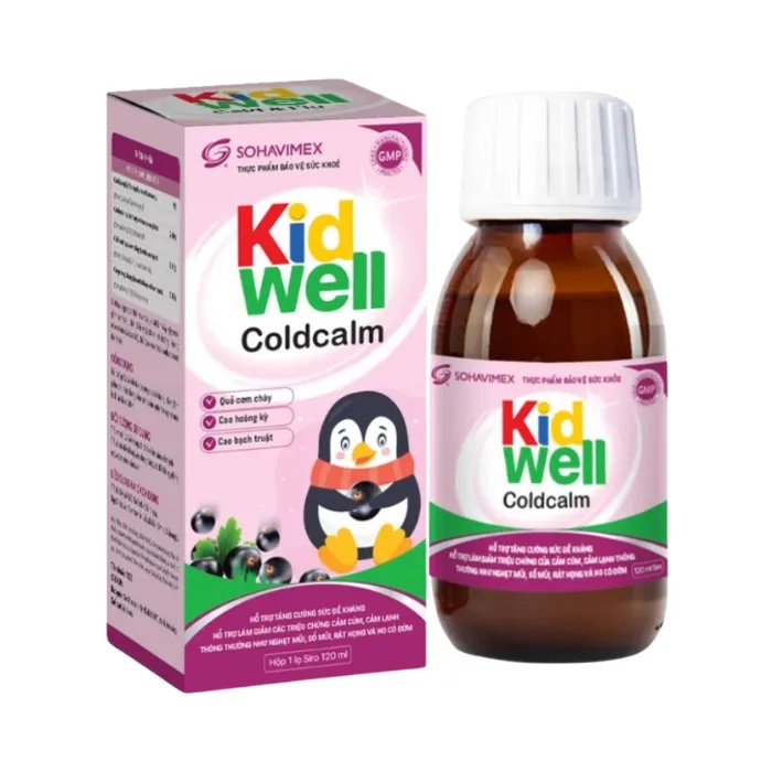 Kid Well ColdCalm 120ml - Hỗ trợ giảm ho, sổ mũi, nghẹt mũi cho bé