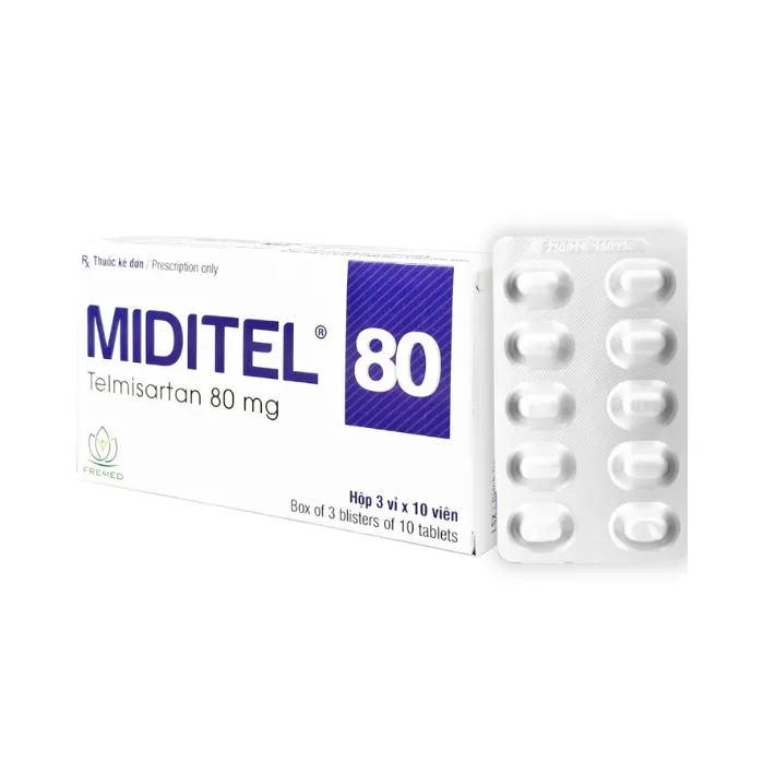 MIDITEL 80 (Hộp 3 vỉ x 10 viên) - Điều trị tăng huyết áp nguyên phát
