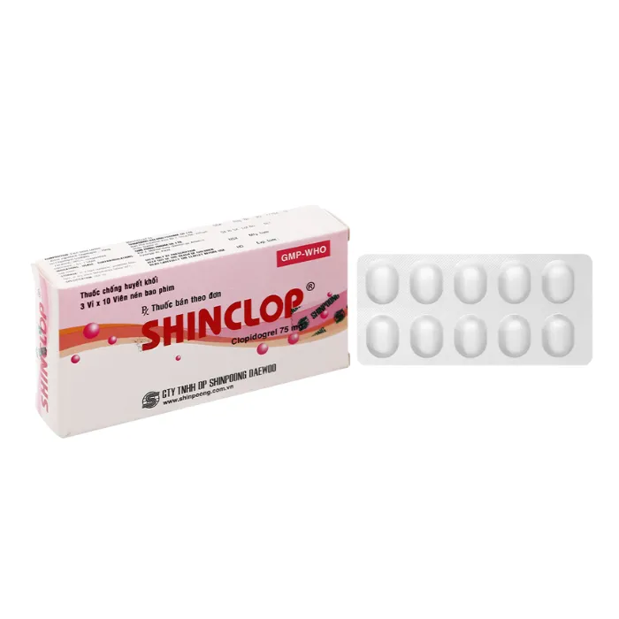 Shinclop 75mg (3 vỉ x 10 viên) - Ngừa xơ vữa động mạch