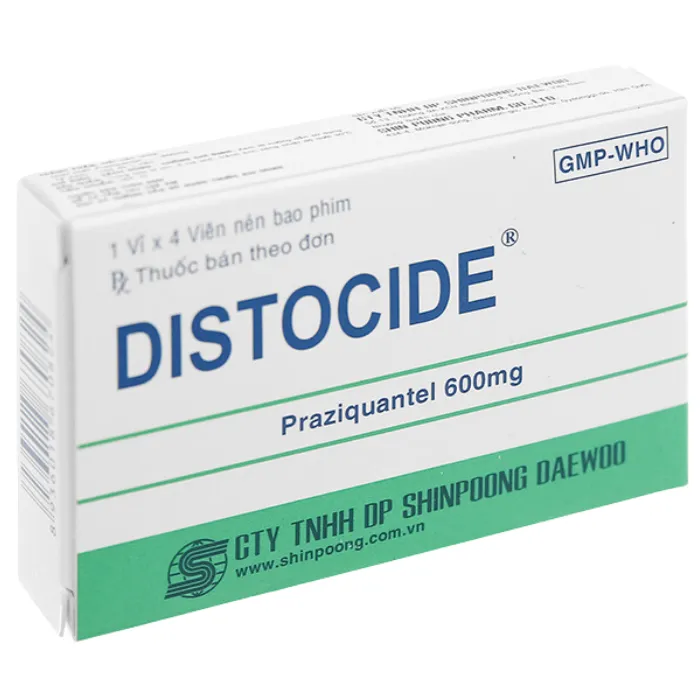 Distocide (1 vỉ x 4 viên) - Điều trị sán máng, sán lá gan nhỏ