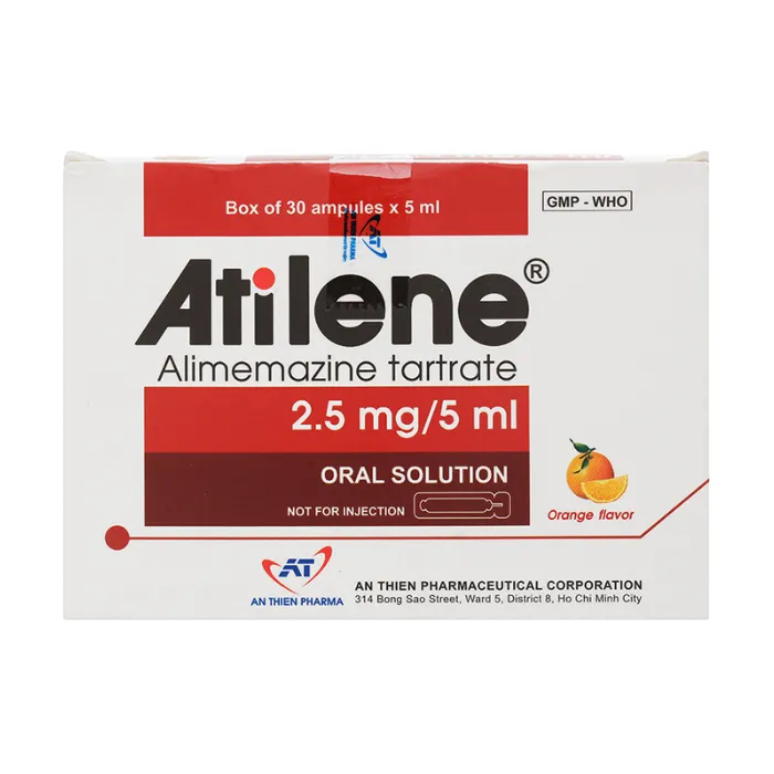 Atilene 2.5mg/5ml (30 ống x 5ml) - Điều trị triệu chứng các biểu hiện dị ứng