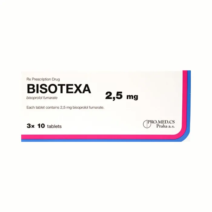 BISOTEXA 2,5mg (Hộp 3 vỉ x 10 viên) - Điều trị tăng huyết áp, đau thắt ngực