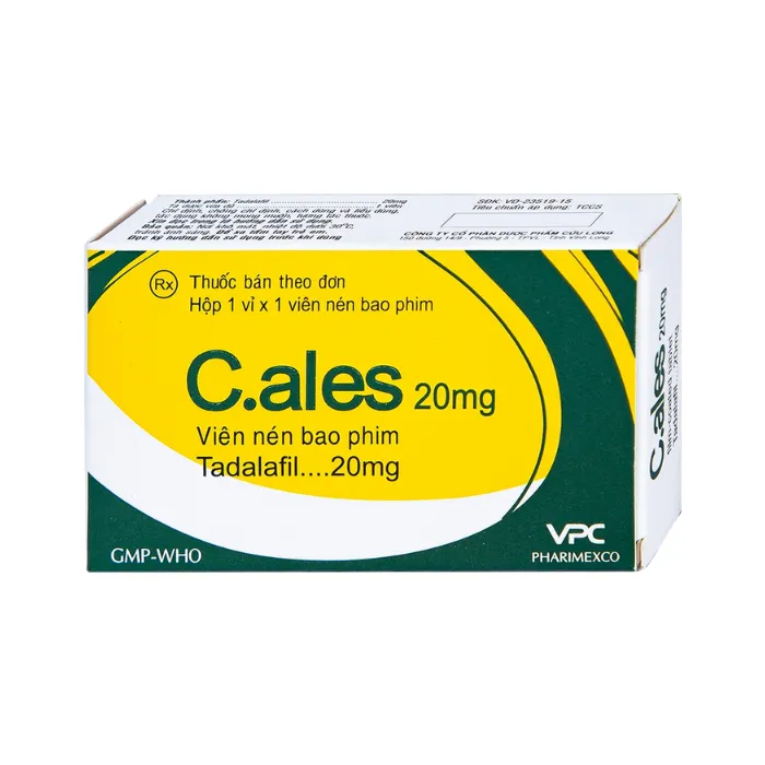 C.ales 20mg (1 viên) - Điều trị rối loạn cương dương