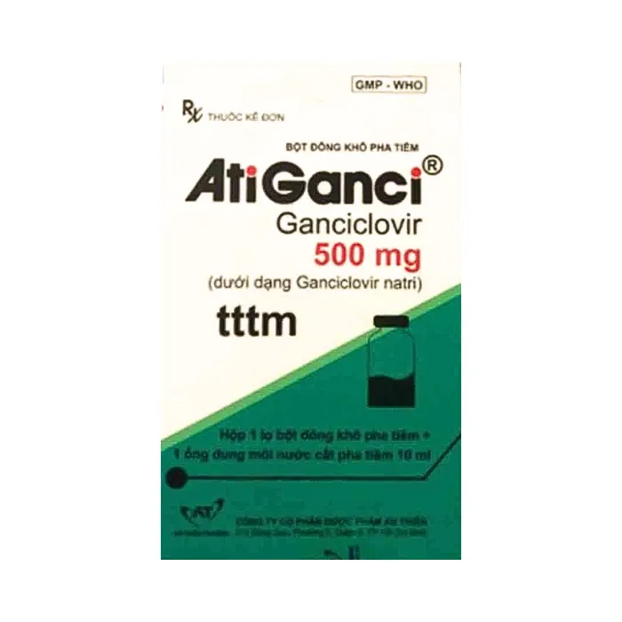 Atiganci 500 (Hộp 1 lọ + 1 ống 10 ml) - Điều trị bệnh viêm võng mạc, viêm phổi