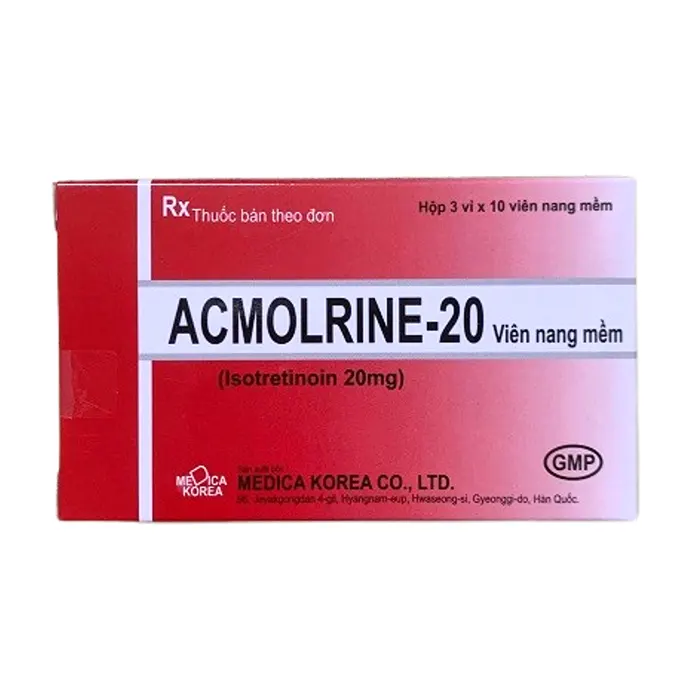 Acmolrine-20 (Hộp 3 vỉ x 10 viên) - Điều trị mụn trứng cá