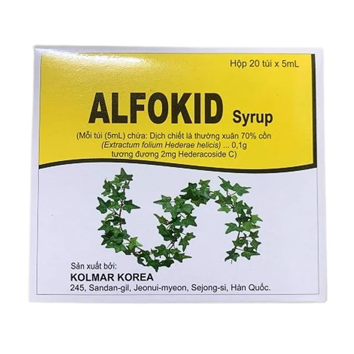 Alfokid Syrup (20 túi) - Điều trị giảm ho do viêm phế quản mạn tính, viêm đường hô hấp