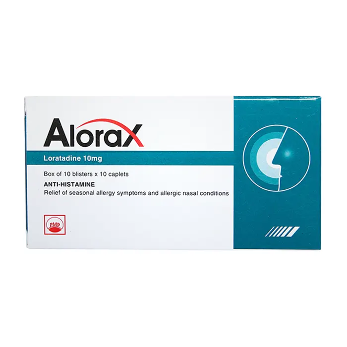 Alorax 10mg (10 vỉ x 10 viên) - Giảm các triệu chứng dị ứng theo mùa và viêm mũi dị ứng