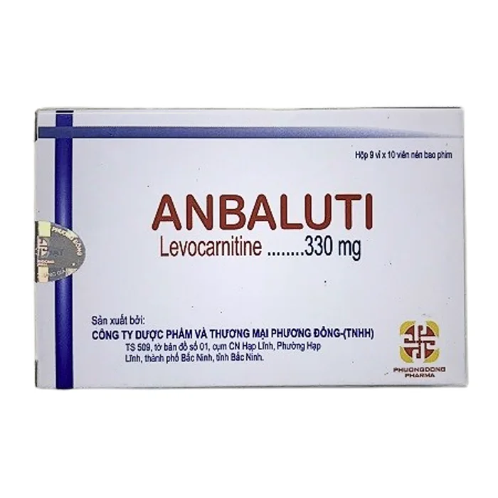 Anbaluti 330mg (9 vỉ x 10 viên) - Điều trị thiếu hụt Carnitine nguyên phát hoặc thứ phát trong nhiều bệnh lý