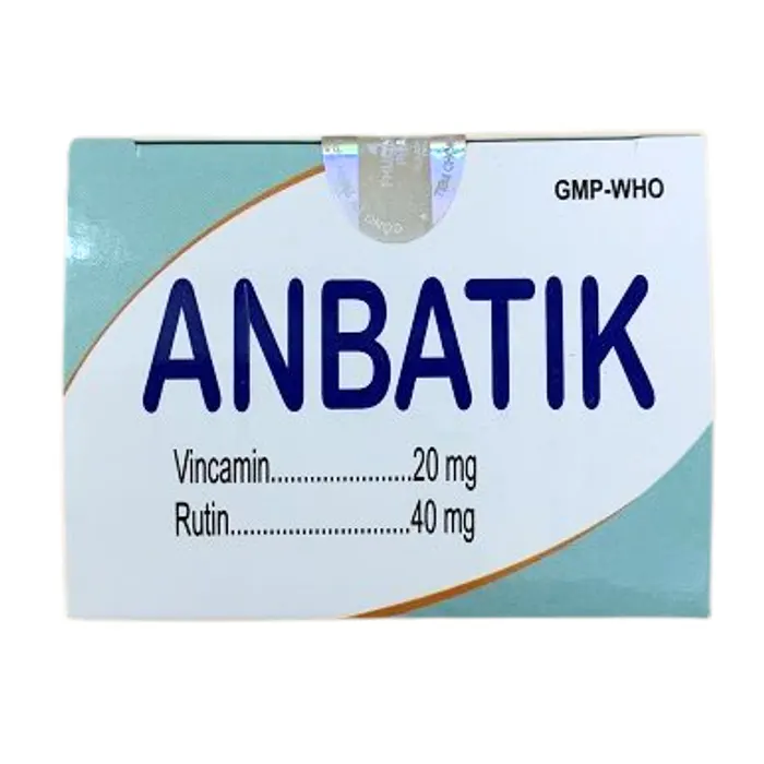 Anbatik (6 vỉ x 10 viên) - Điều trị suy giảm trí nhớ, tăng tuần hoàn máu não, làm bền thành mạch