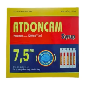 Atdoncam Sirup 1200mg (Hộp 20 ống x 7,5ml) - Đều trị chóng mặt, sa sút trí tuệ do nhồi máu não