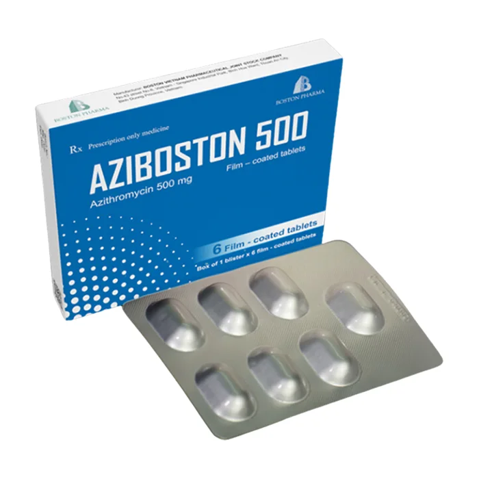 Aziboston 500 (Hộp 01 vỉ x 10 viên) - Điều trị các bệnh nhiễm trùng