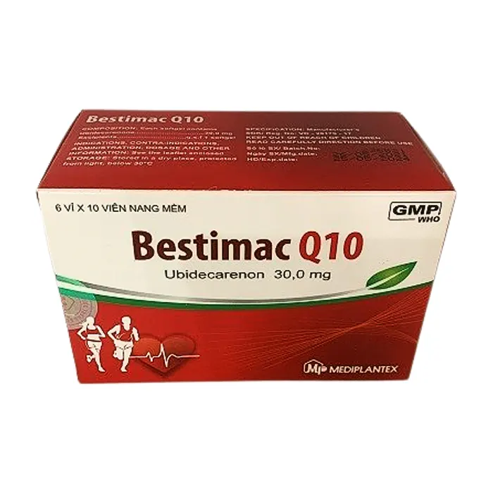 Bestimac Q10 30mg (6 vỉ x 10 viên) - Điều trị tăng cholesterol máu, suy tim sung huyết