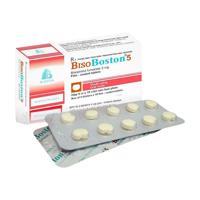 Bisoboston 5 (5 vỉ x 10 viên) - Điều trị tăng huyết áp, đau thắt ngực