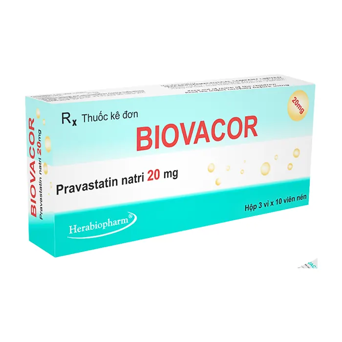 Biovacor 20mg (3 vỉ x 10 viên) - Đều trị tăng cholesterol trong máu, cholesterol máu